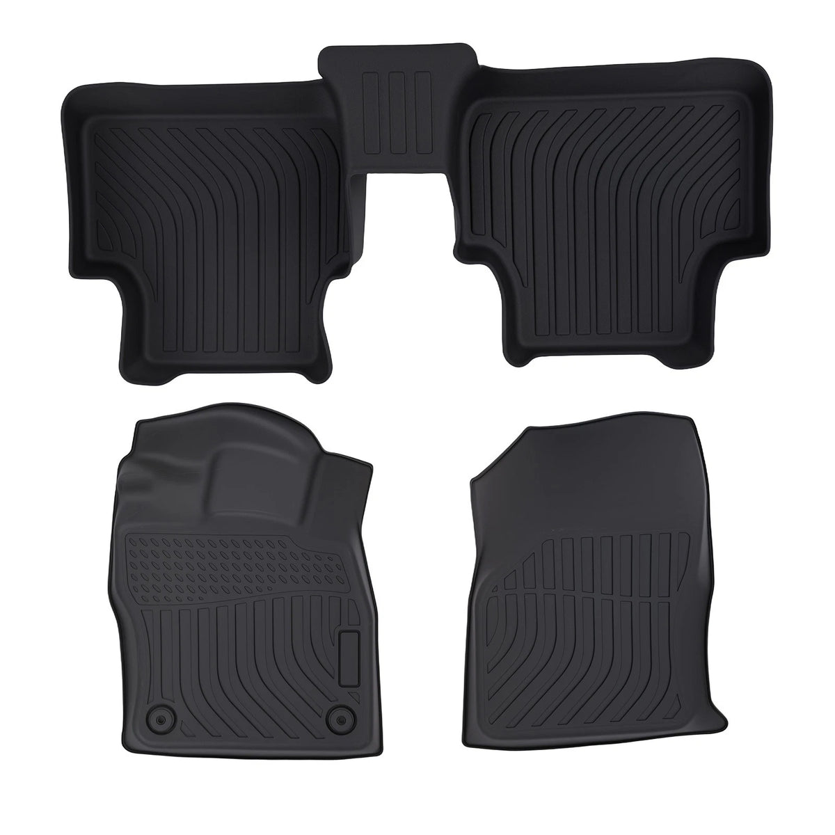 Set of 4 Black TPE All Weather Floor Mats for Volkswagen Jetta (2019–2024)