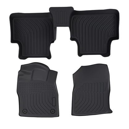 Set of 4 Black TPE All Weather Floor Mats for Volkswagen Jetta (2019–2024)