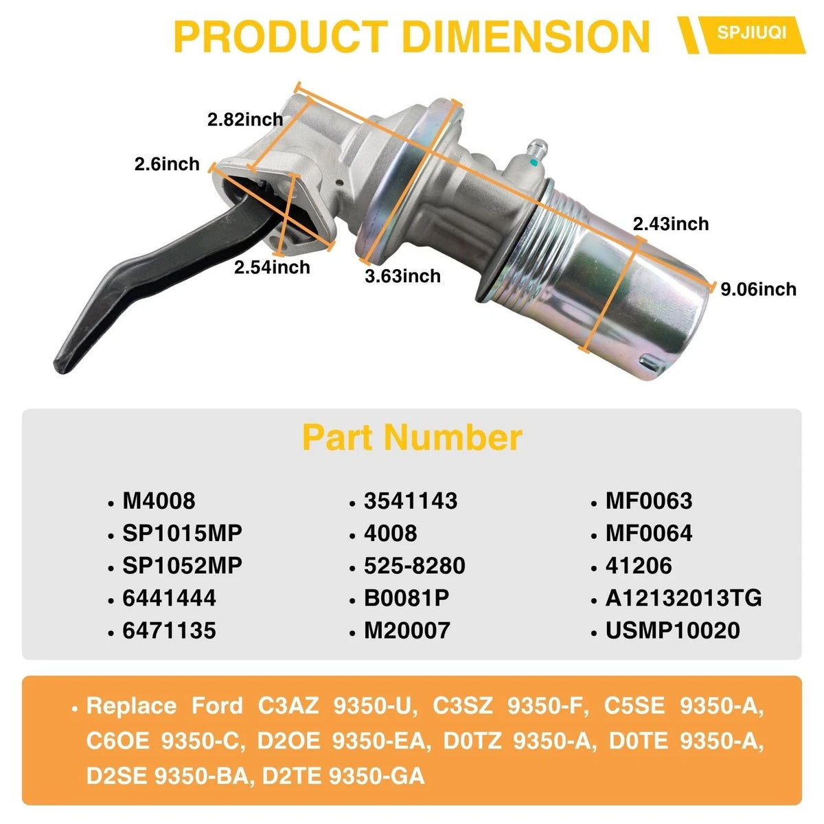 Mechanical Fuel Pump 9350-F C5SE 9350-A for Park Lane Colony Park Comet Cougar