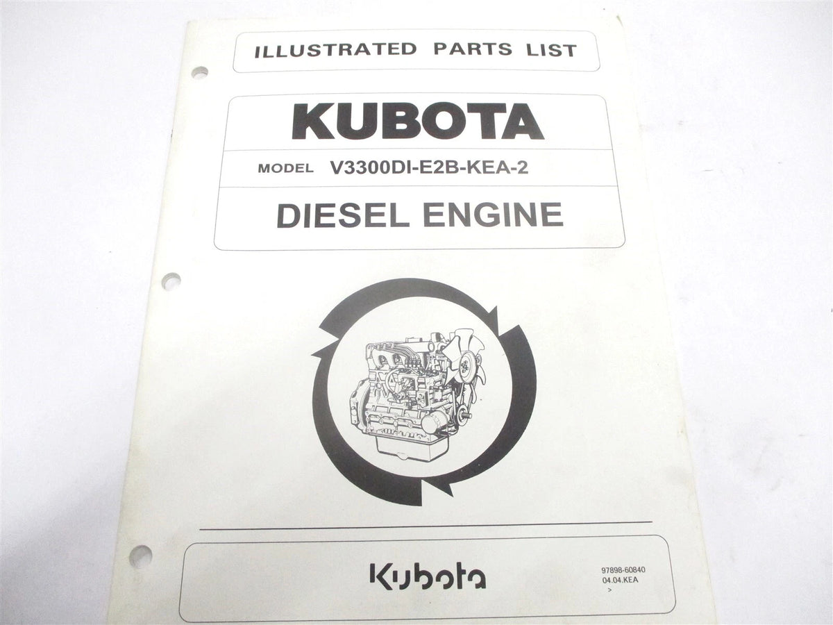 Illustrated Parts List Manual for Kubota V3300DI-E2B-KEA-2 Engine