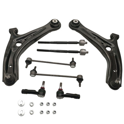 8PCS Suspension Kit Control Arms Tie Rods Sway Bar End Links for Ford Fiesta (2011–2019)