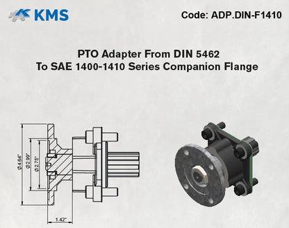 PTO Adapter for Universal DIN 5462 to SAE 1400-1410 Series