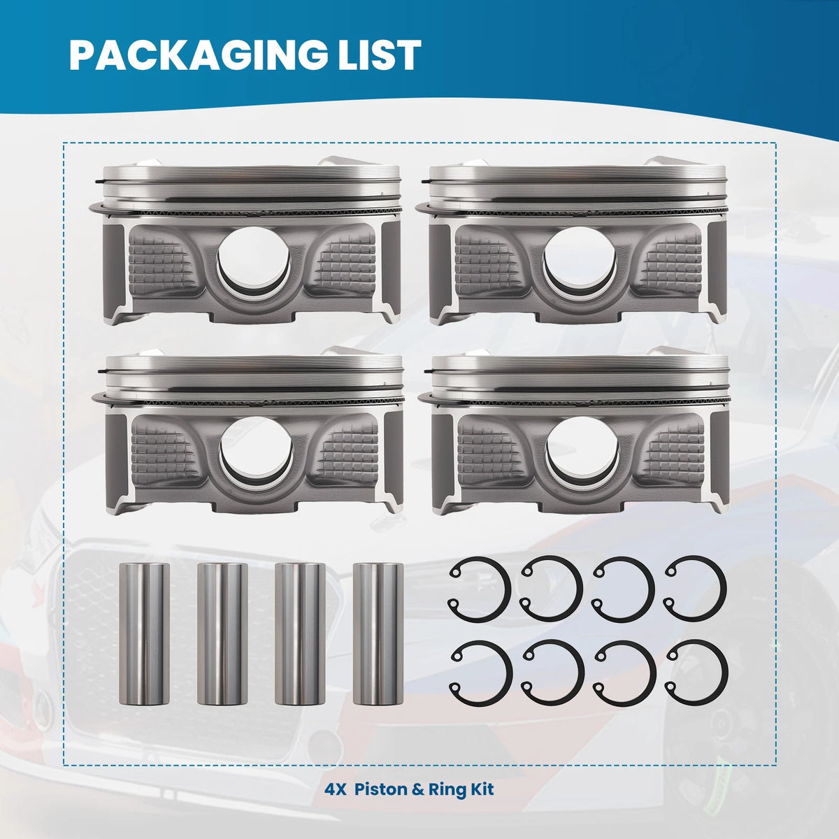 16V Engine Piston Ring Kit for Subaru Forester Legacy 2.5L EJ253 (2006–2009)
