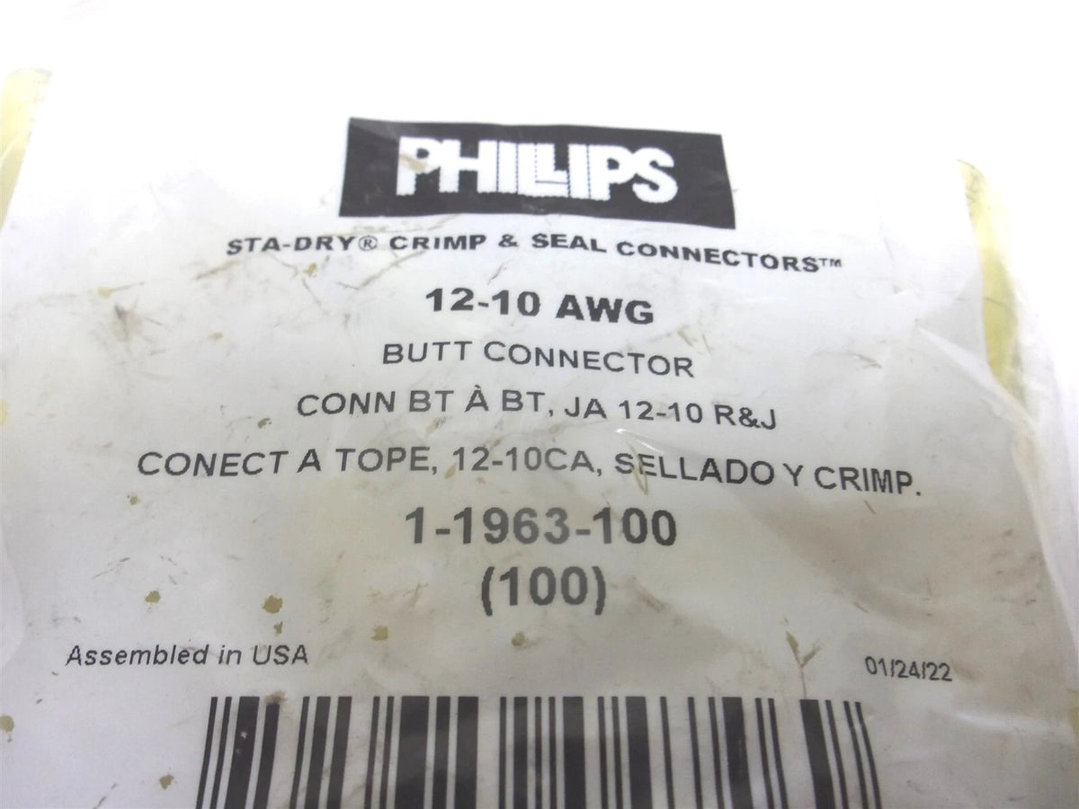 100X Heat Shrink Butt Connector Yellow 12-10 Gauge for Various Applications