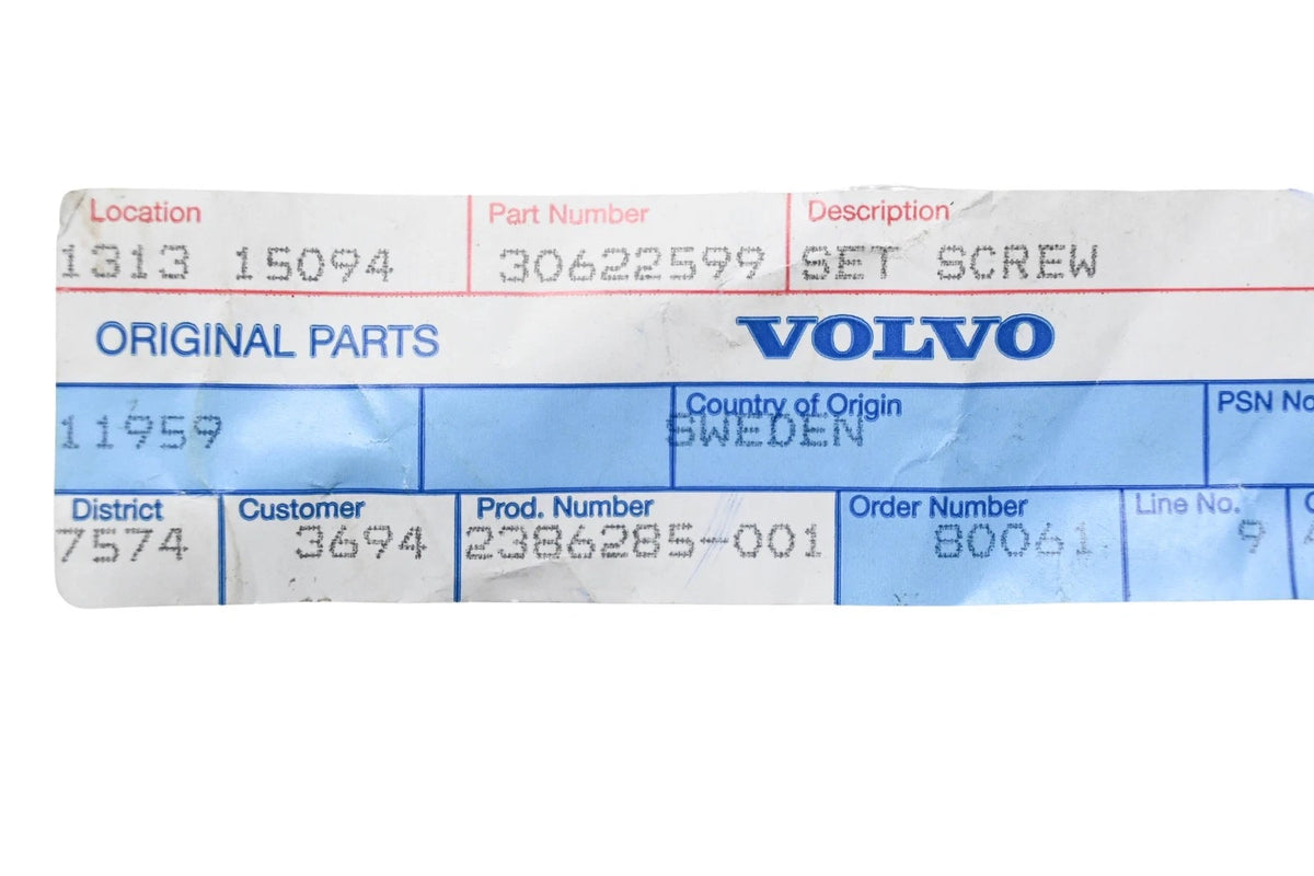Hinge Bolt for Volvo (30622599)