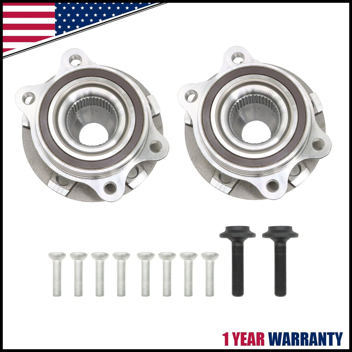 Set of 2 Wheel Bearing Hub Assembly for Audi A4 A5 A6 S4 S5 Q5 RS5 RS7