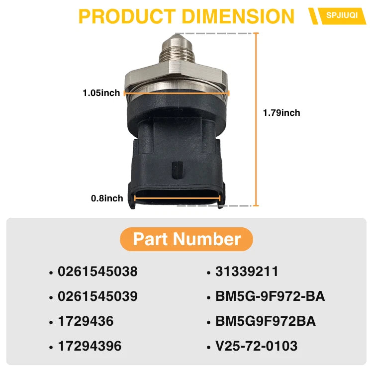 Fuel Injection Pressure Sensor 0261545038 0261545039 for Ford Models