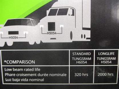Set of 2 H5054 Halogen Headlight Bulbs for International Trucks
