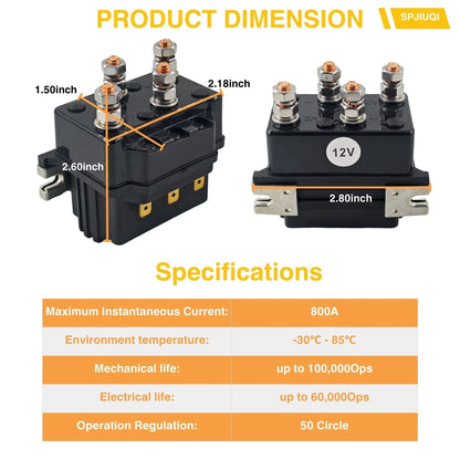 2X Winch Solenoid Relay Controller for ATV SUV (12V 500A 12000LB)