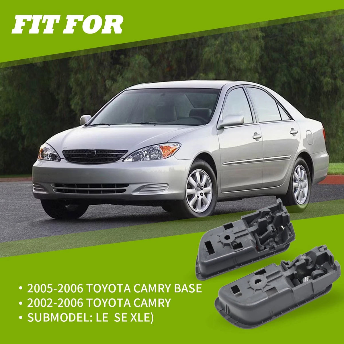Set of 4 Inside Door Handle Trim Gray for Toyota Camry (2002–2006)