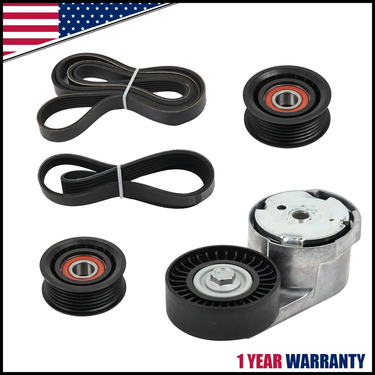 Drive Belt Replacement Kit 5Pc for Maserati Ghibli Levante Quattroporte (2014–2023)
