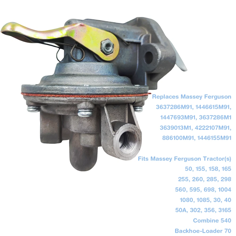 Fuel Pump for Massey Ferguson 165 255 285 298 (Replaces 3637286M91, 4222107M91)