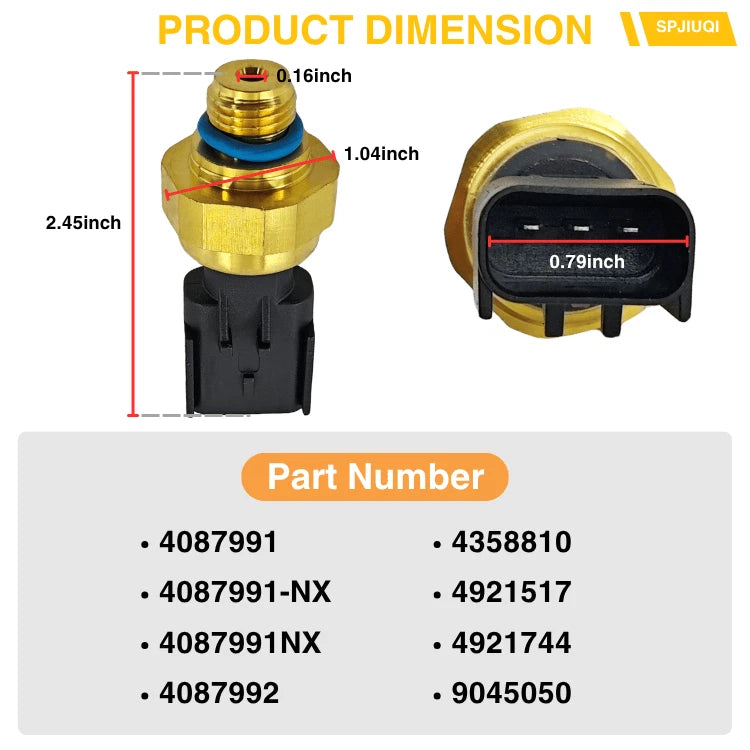 Oil Pressure Sensor 4921744 9045050 for Freightliner Cascadia (2008–2023)