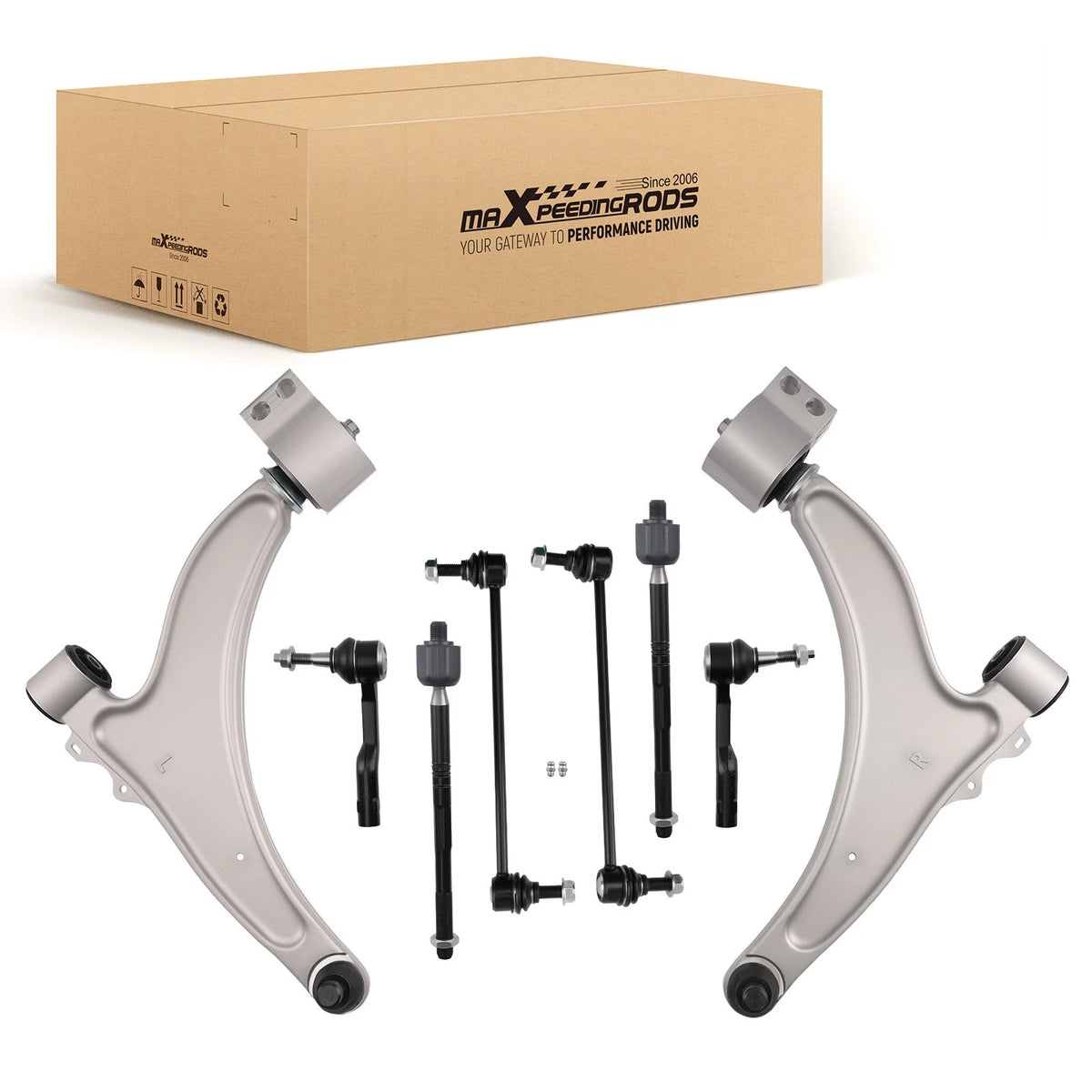 8pcs Front Lower Control Arms Tie Rods Sway Bar Links for Chevy Malibu (2013–2015)