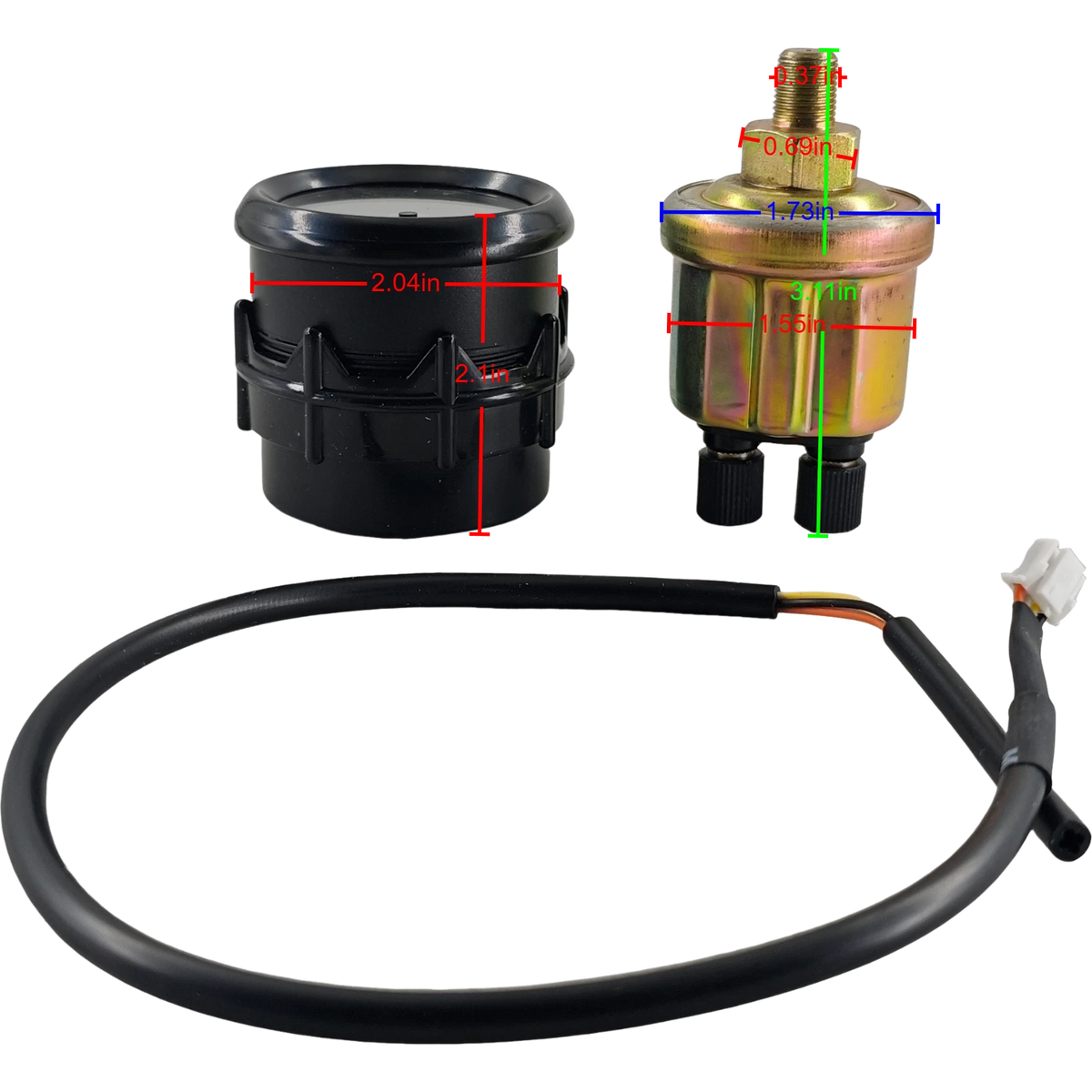 Oil Pressure Gauge Meter Sensor Wiring Harness Bracket for Pointer (0-100 Psi)