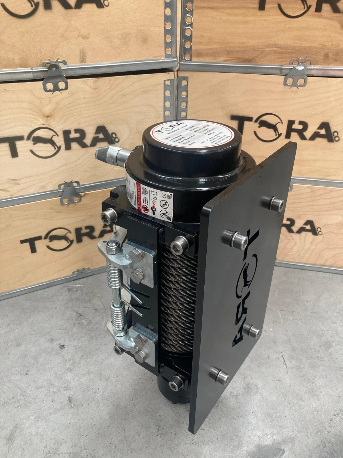 15000 lbs Hydraulic Winch with Hook and 82 ft Steel Cable for TORA
