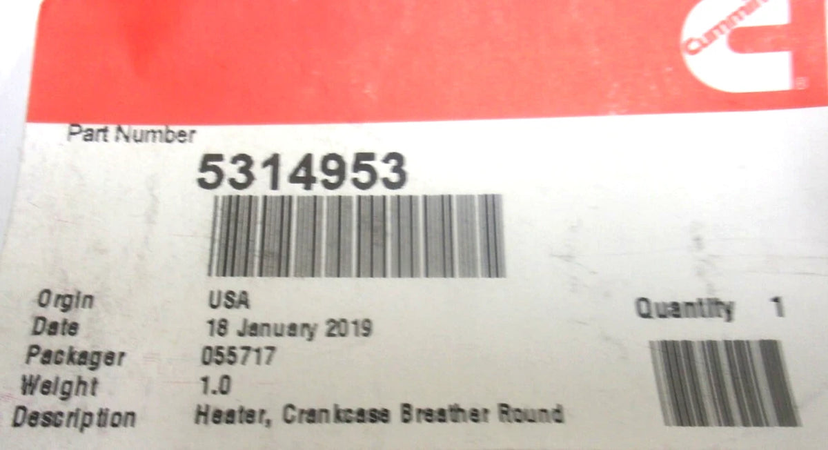 Crankcase Breather Heater Kit for Cummins (5314953)