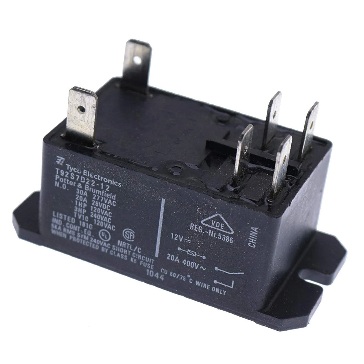 12VDC 30A Relay 86521256 T92S7D22-12 for New Holland C190 L175 L190 L465 L565 (2010–2023)