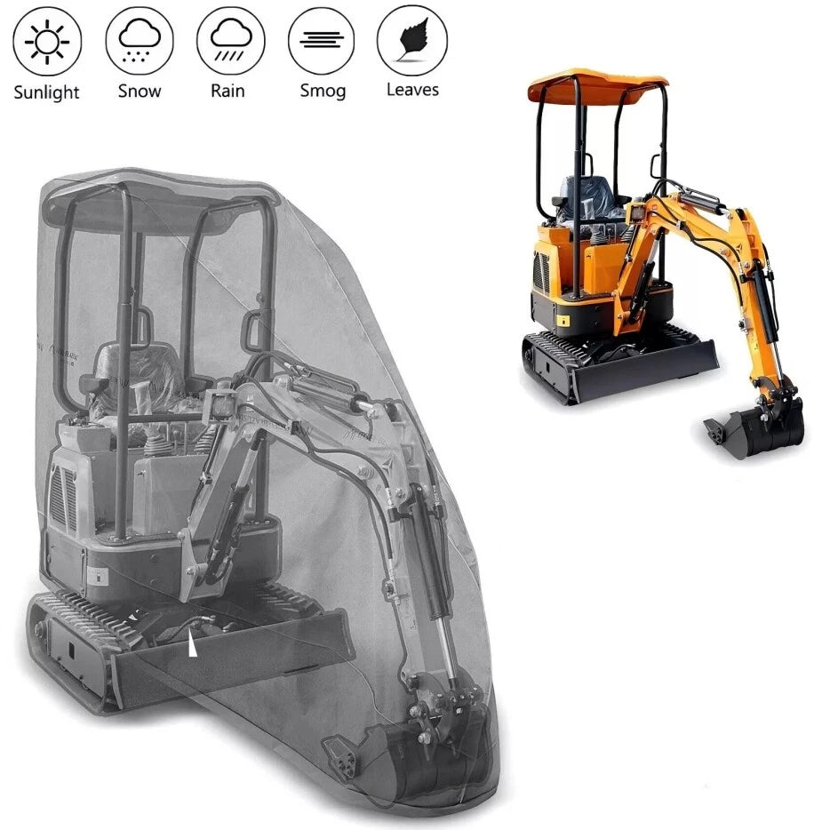 Mini Excavator Cover for 0.8T-2T (Rain, Sun, Freeze, Hail Resistant)