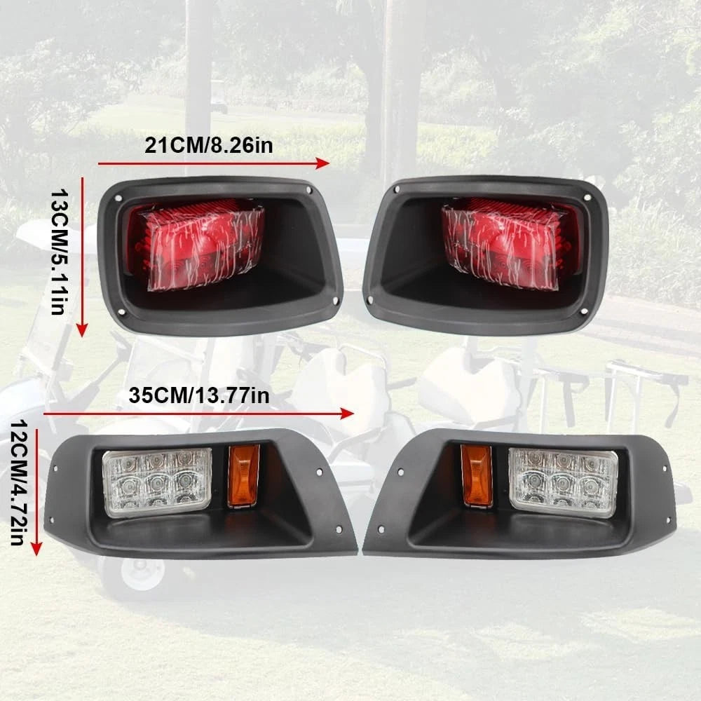 EZGO TXT Golf Cart LED Headlight & Tail Light Kit (1996–2013)