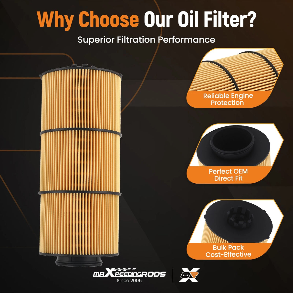 Set of 6 Engine Oil Filters for Detroit Diesel Freightliner (A4711800209, LF17800)