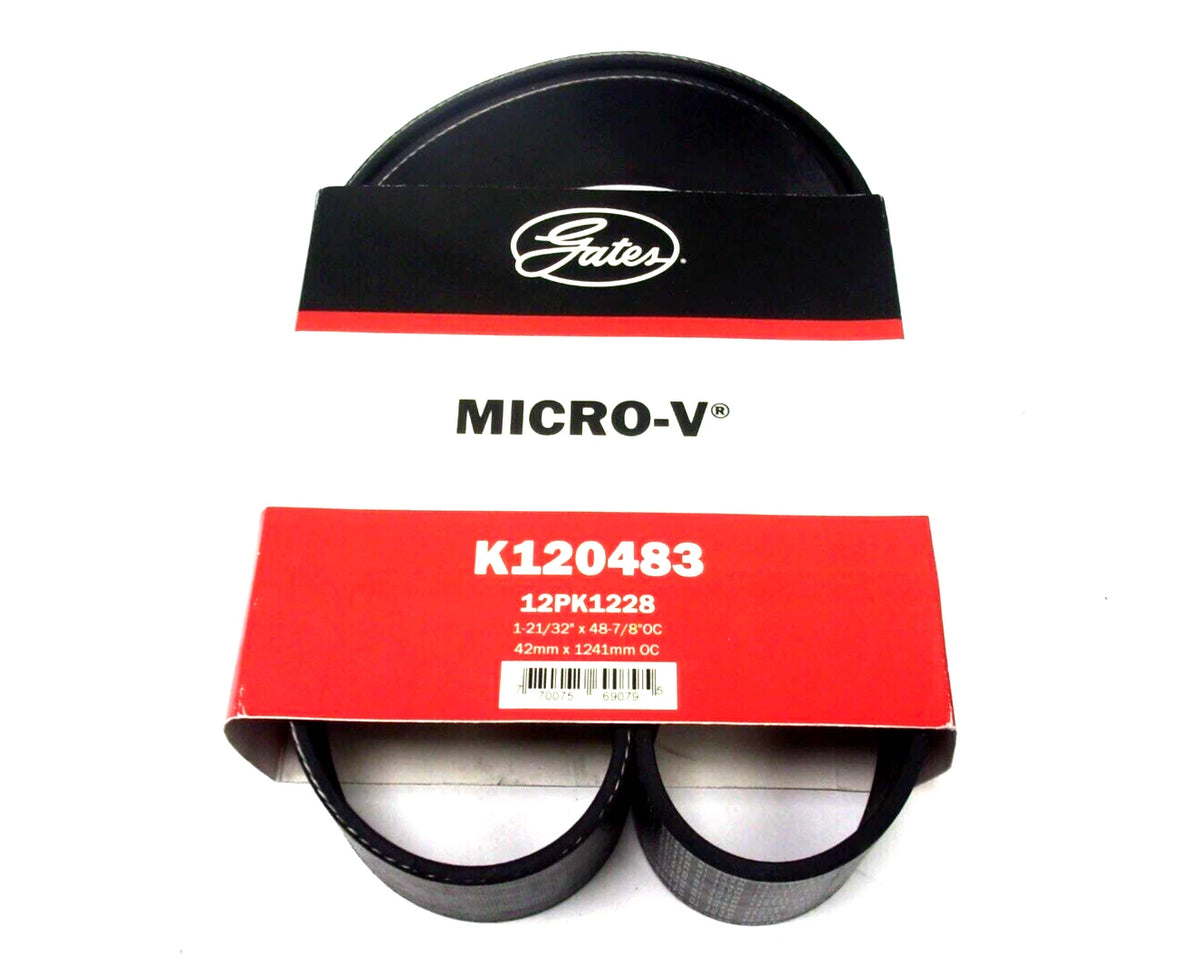 Gates Serpentine Micro-V Belt 12PK1228 for K120483 (12PK1228)