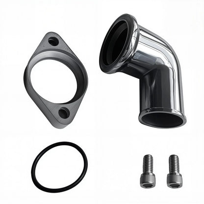 Polished 90° Swivel Water Neck Thermostat Housing for Chevy SBC BBC (327–454)