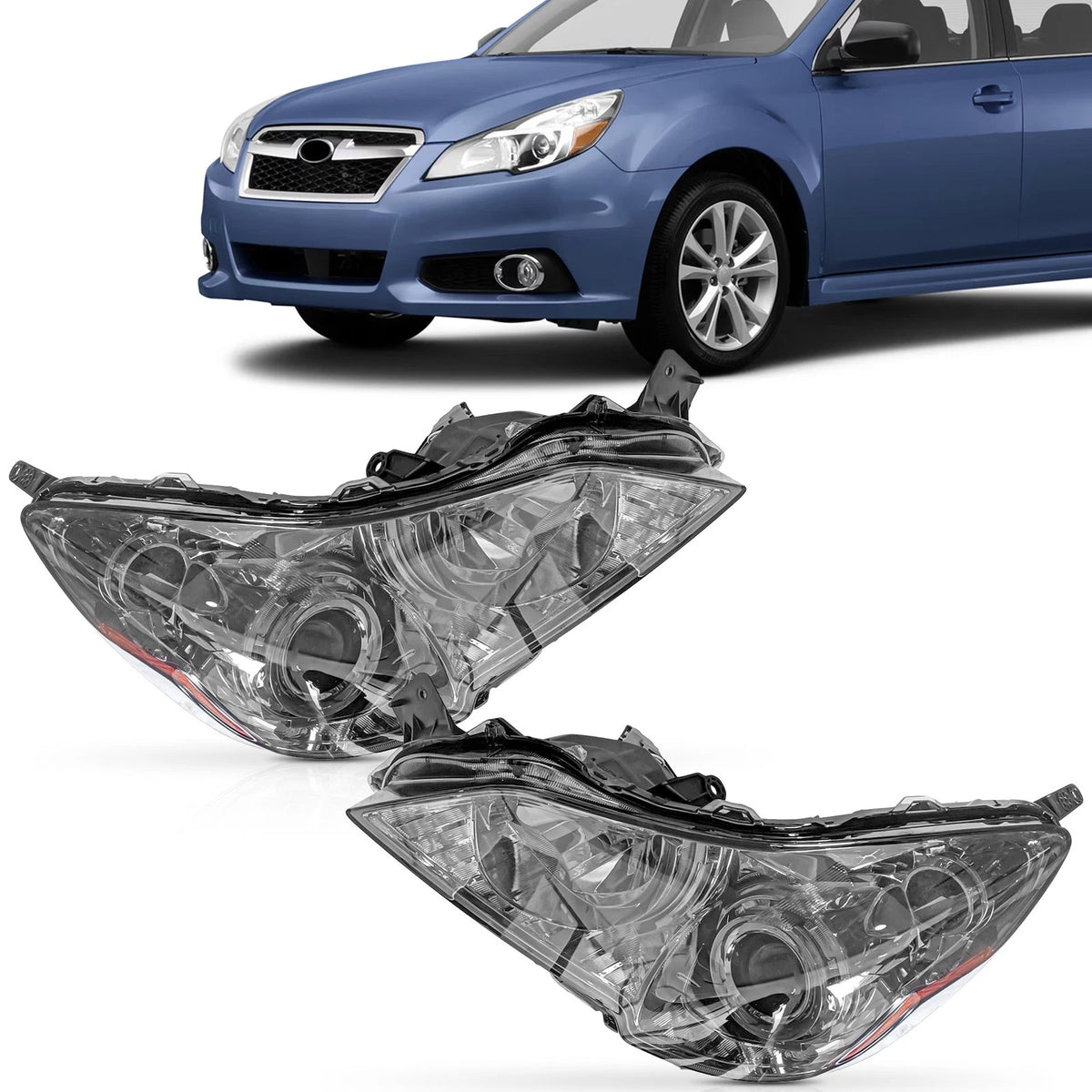 Set of 2 Smoke Tinted Projector Headlights for Subaru Legacy Outback (2010–2014) SU2502136