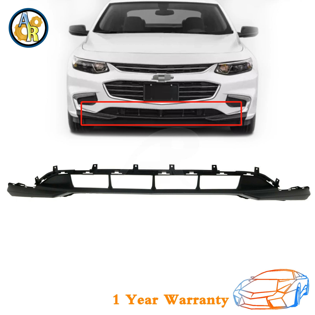 Bumper Cover Facial Front Lower for Chevy Malibu (2016–2018) GM1015138 23478398