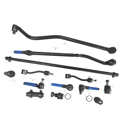 13pcs Suspension Tie Rod Drag Link Track Sway Bar Kit for Jeep Wrangler TJ (1997–2006)