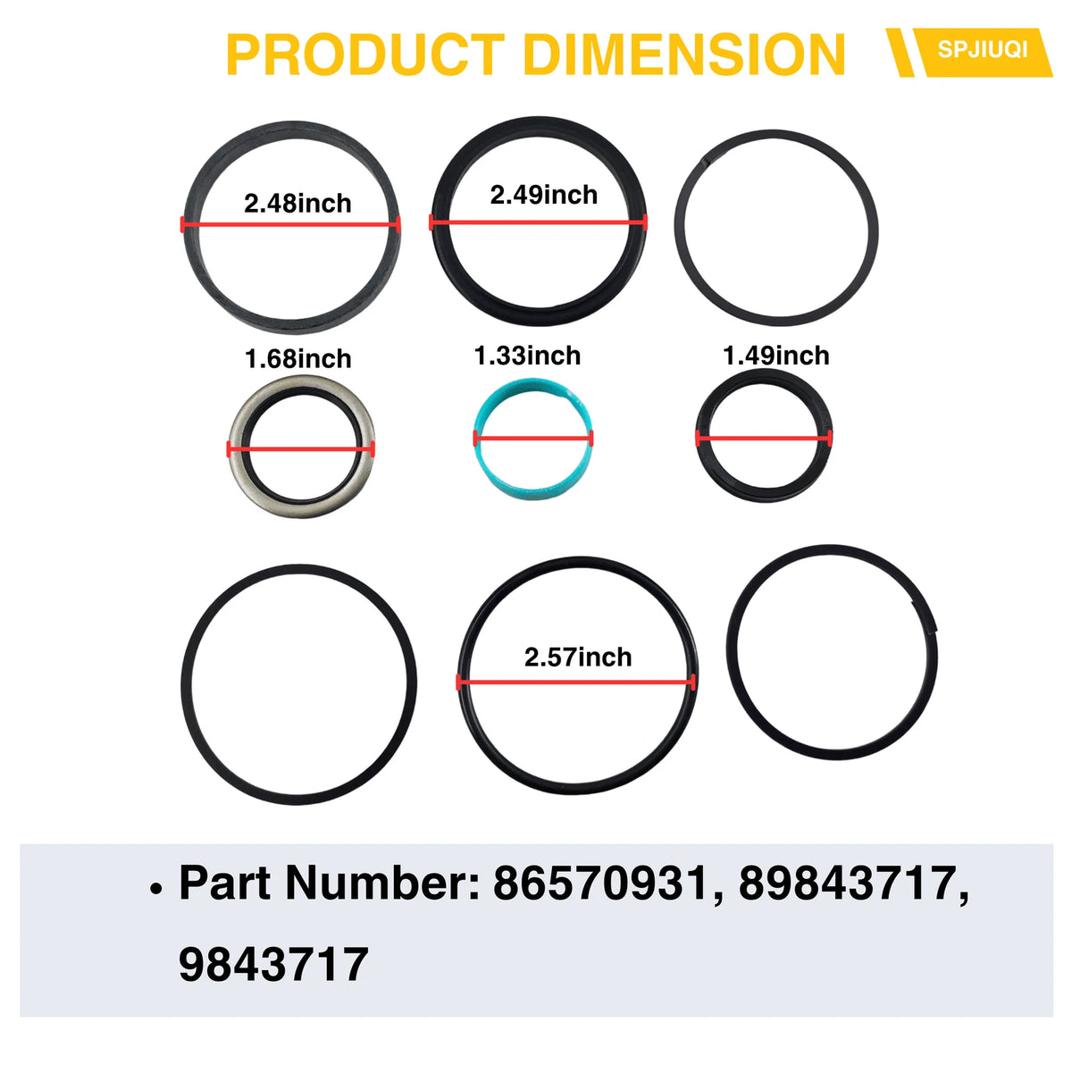 Hydraulic Seal Kit 86570931 9843717 for New Holland L180 L185 C185 LS185B LT185B