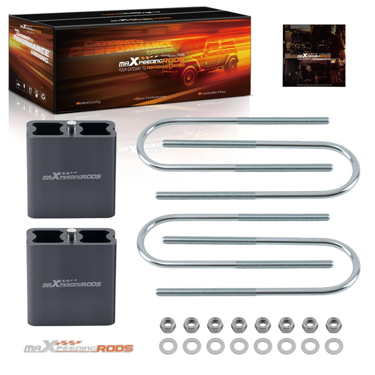4" Rear Lowering Block Kit for Chevy Colorado/GMC Canyon 2WD (2004–2012)