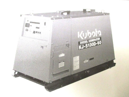 Illustrated Parts List for Kubota KJ-S130D, KJ-S150V Generator (97899-41110)