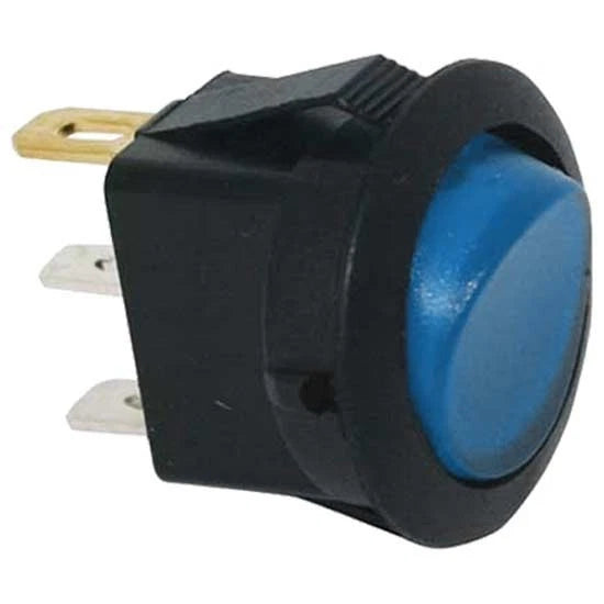 Illuminated Blue Round Rocker Switch 16A 12V for Dash Panel (LED)