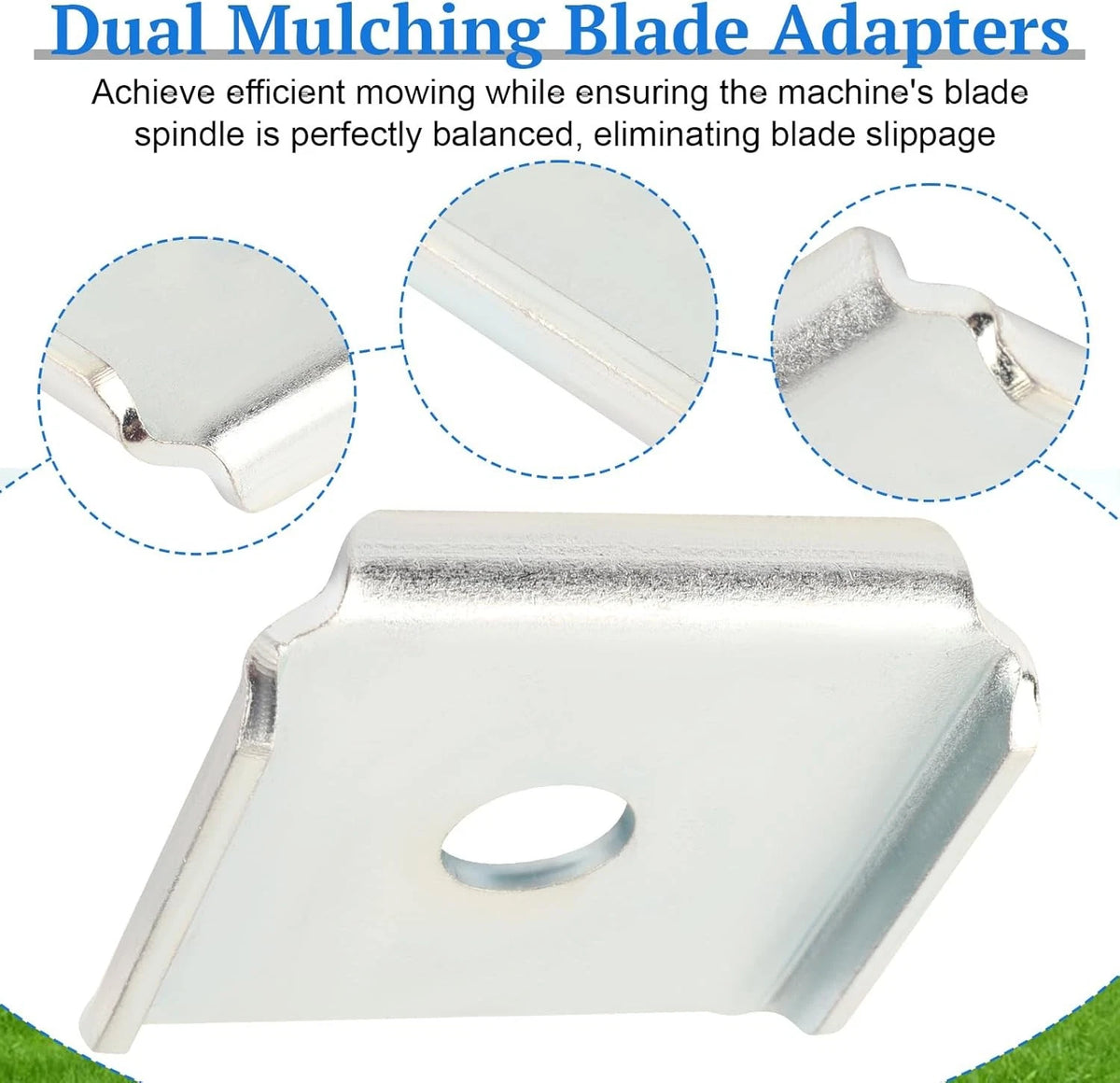 Set of 6 X-Blade Dual Mulching Blade Adapters for Standard Commercial Mowers