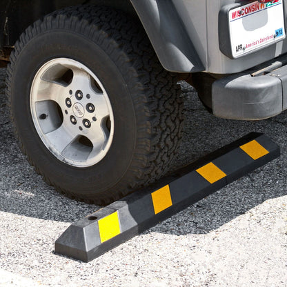 Rubber Parking Stopper for Garage (4', Mounting Holes)
