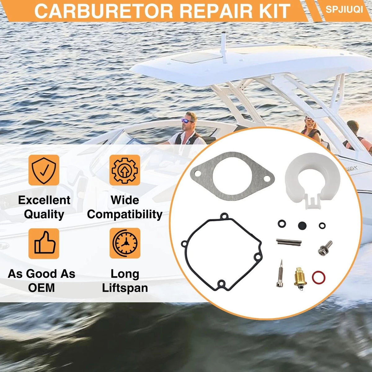 3Pcs Carburetor Repair Kit 6H1-W0093-00 for Yamaha 2-Stroke Outboard (75-90HP)