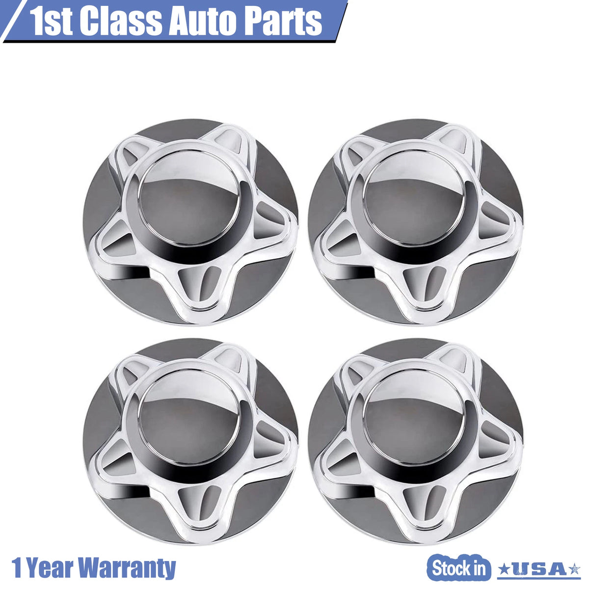 Set of 4 Chrome Wheel Center Hub Caps for Ford F150 Lincoln (1997–2002)