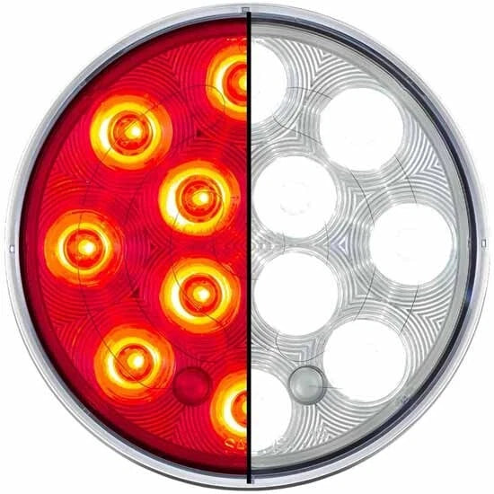 4 Inch Round 12 Diode Red/Clear Dual Function Stop/Turn/Tail Light for