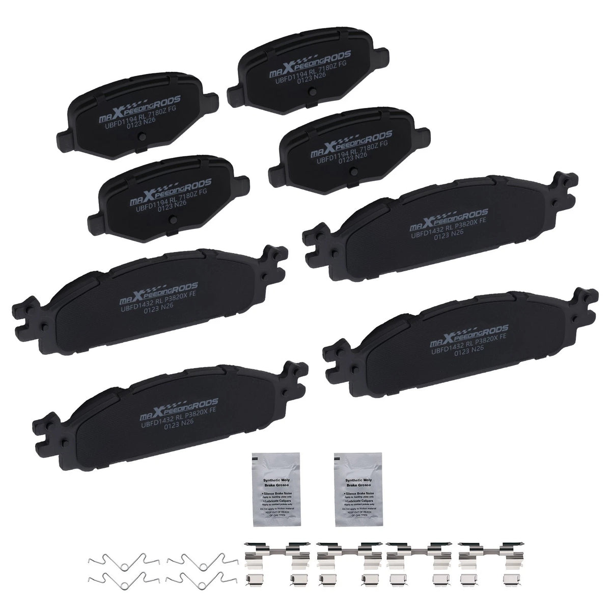 Set of 4 Brake Pads for Ford Explorer Flex Taurus Lincoln MKS MKT (D1377)