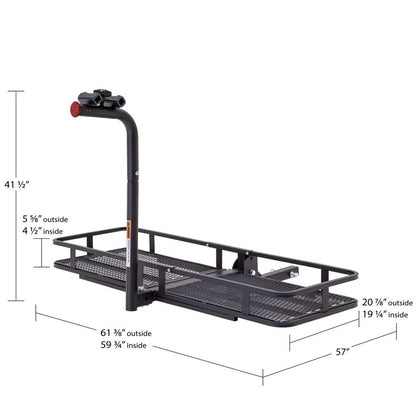 Steel Basket Cargo Carrier with Bike Rack for 2" Receiver (BCCB-1169-2)