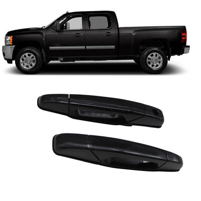 2X Front L-R Door Handle Black for Chevrolet Silverado 1500 (2007–2013)