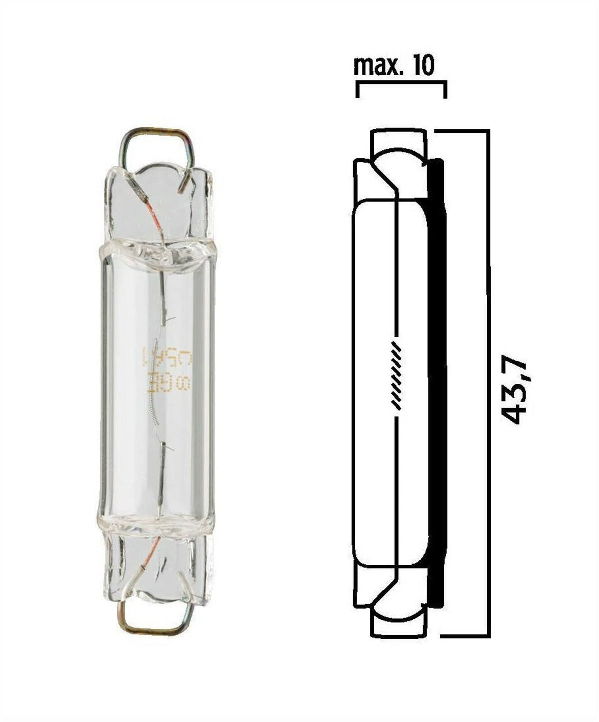 10X Flosser 561 Mini Bulbs for Automotive (12V, 43.7mm Long)