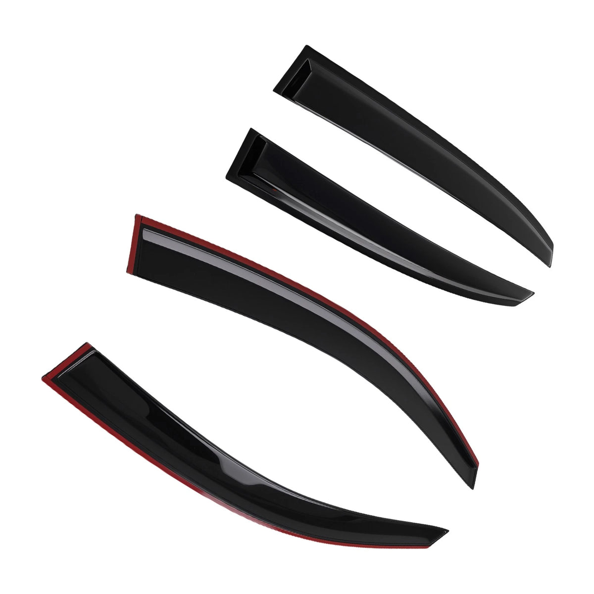 Set of 4 Side Window Visors Rain Guards for Kia Rio (2018–2023) Black Tinted