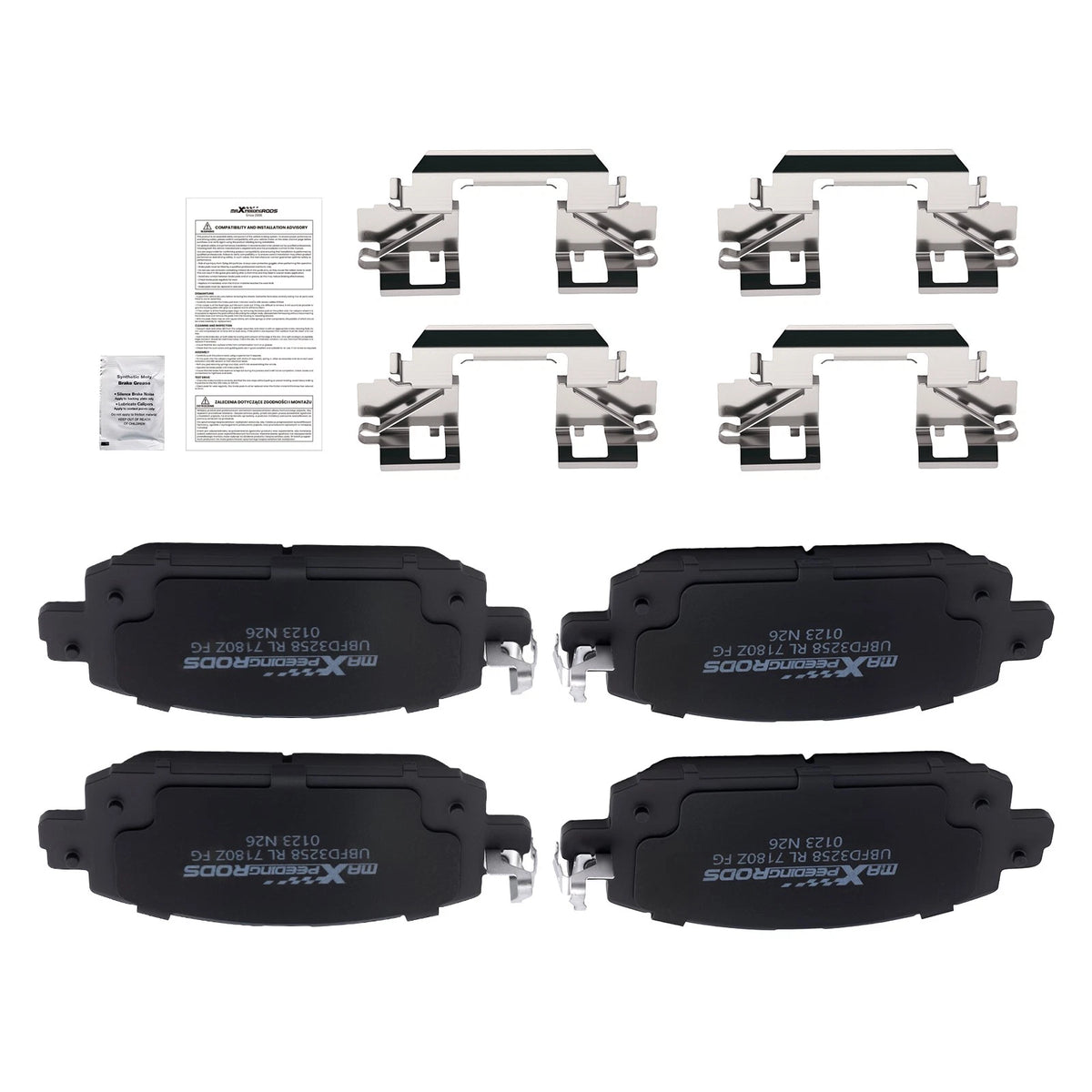 Set of 4 Front Ceramic Brake Pads for Nissan Kicks/Sentra (2020–2024)