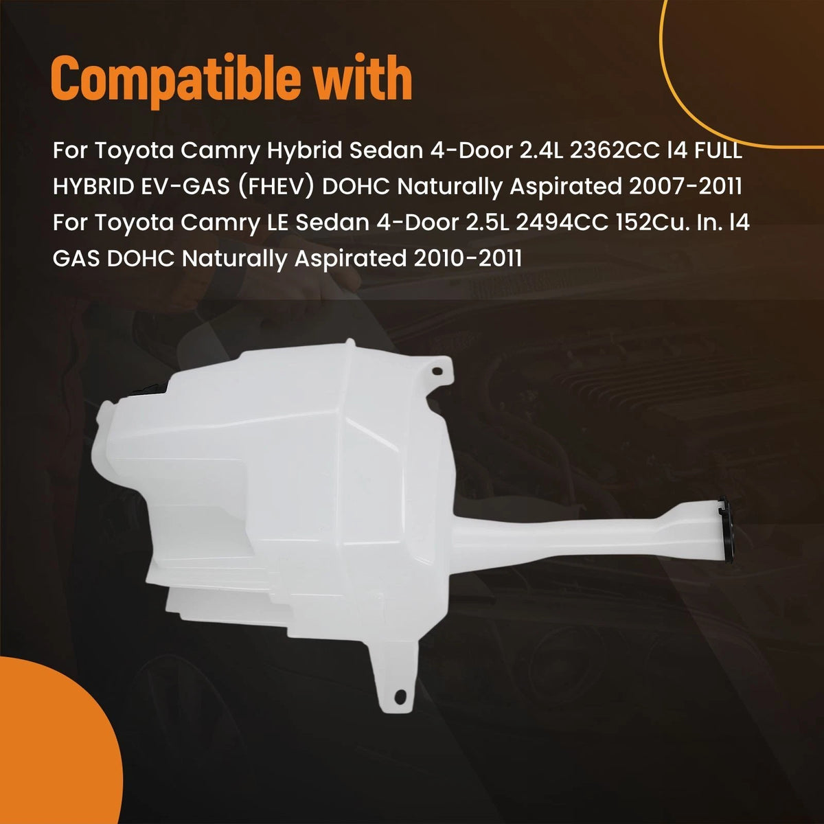 Washer Bottle Tank w/ Pump for Toyota Camry 2007–2011 (2.4L, 2.5L, 3.5L) 8531506140