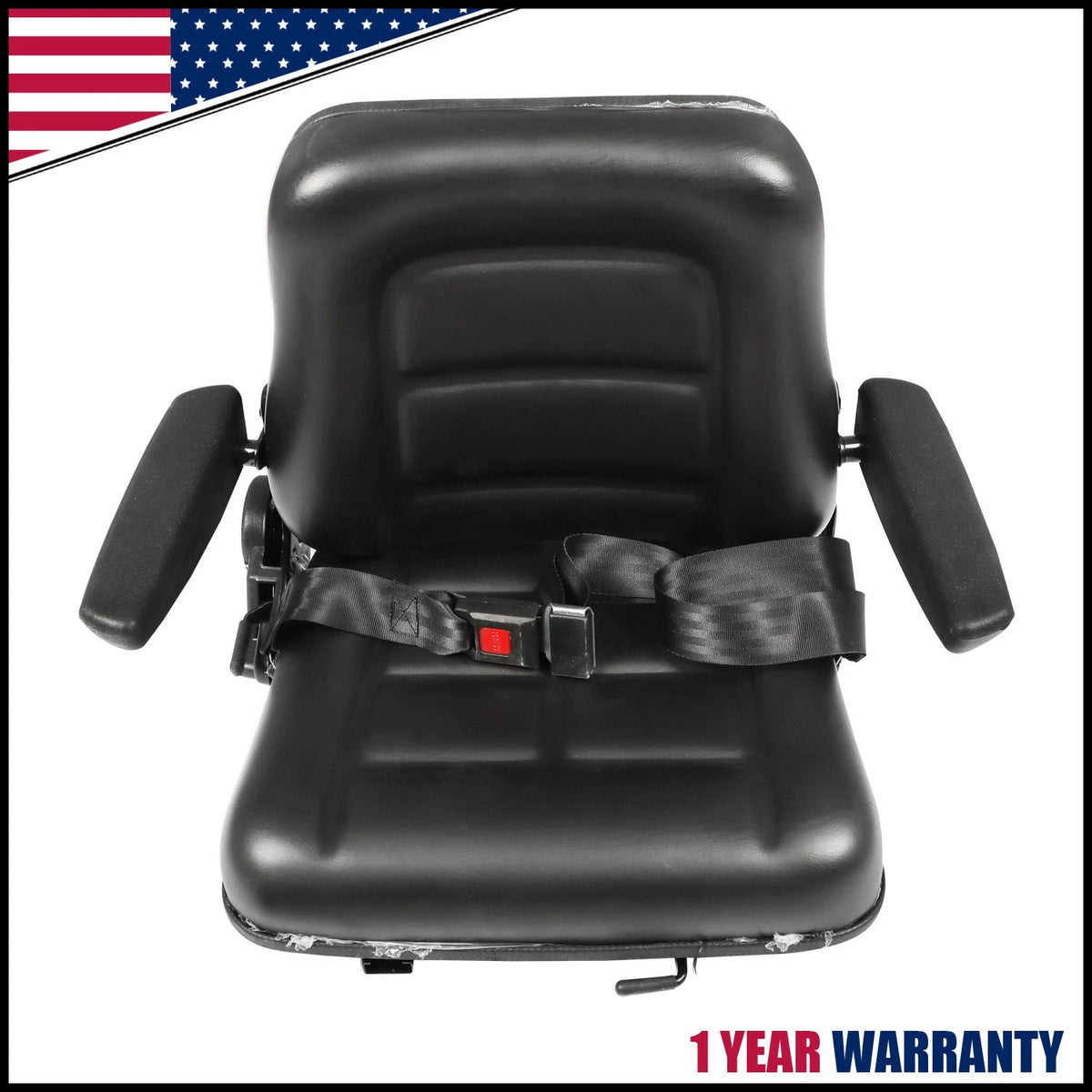 Universal Adjustable Forklift Tractor Seat PVC with Armrest