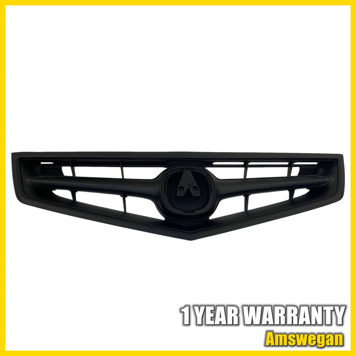 Front Bumper Grille for Acura TSX (2006–2008) Matte Black, Black Molding