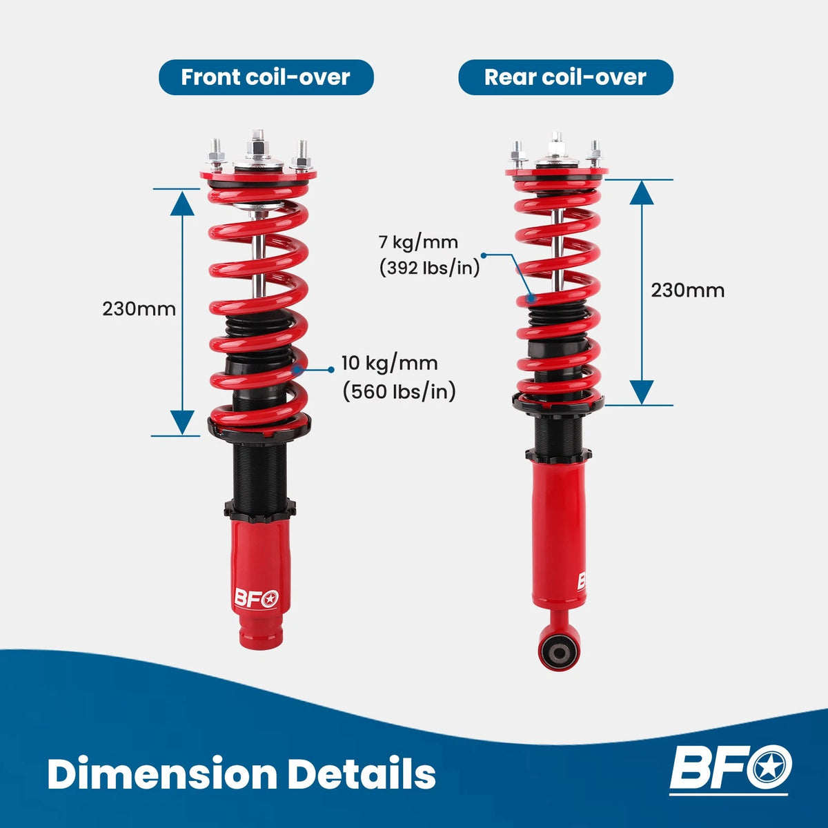 BFO Adjustable Coilover Shocks for Honda CR-V (1996–2001)