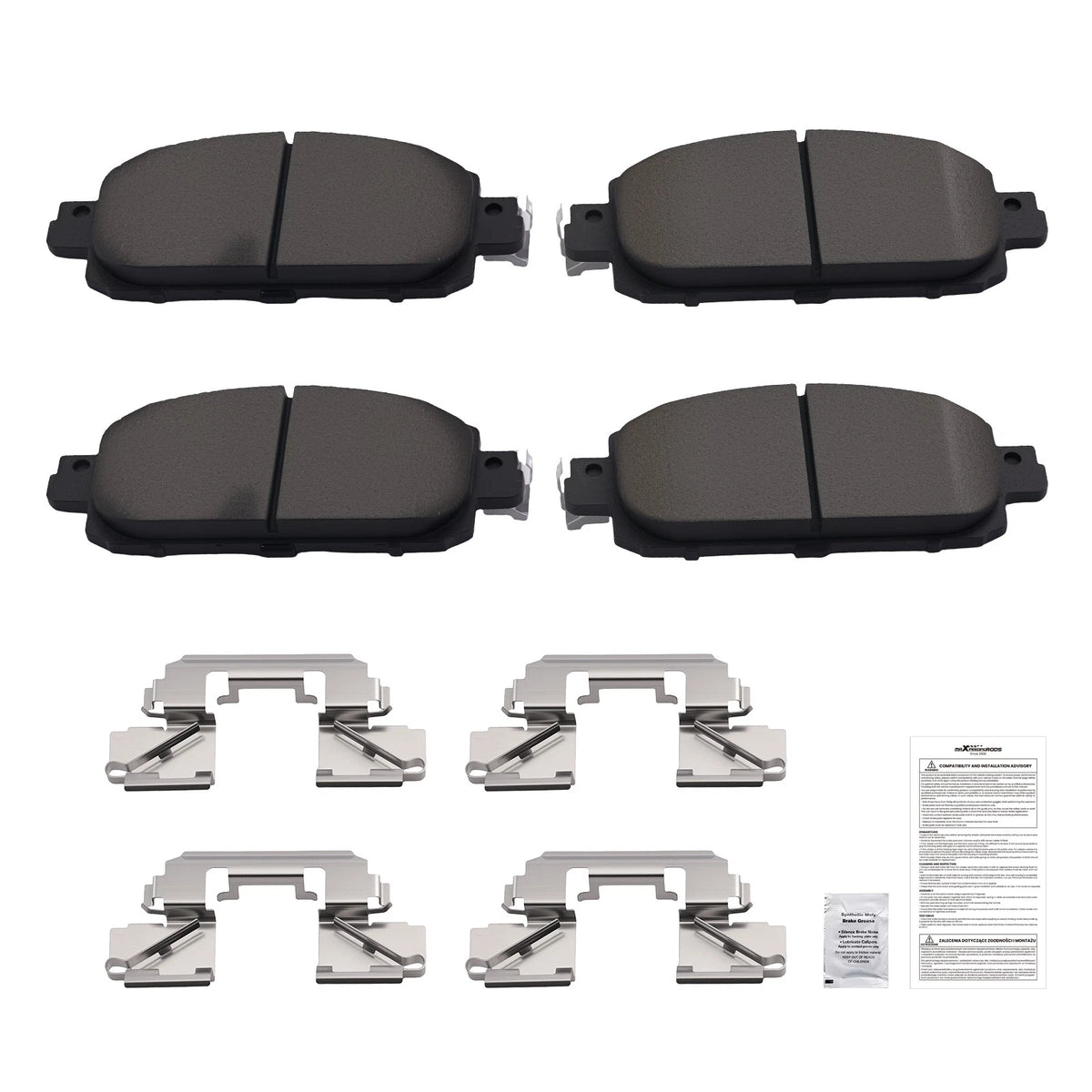 Set of 4 Front Ceramic Brake Pads for Nissan Kicks/Sentra (2020–2024)